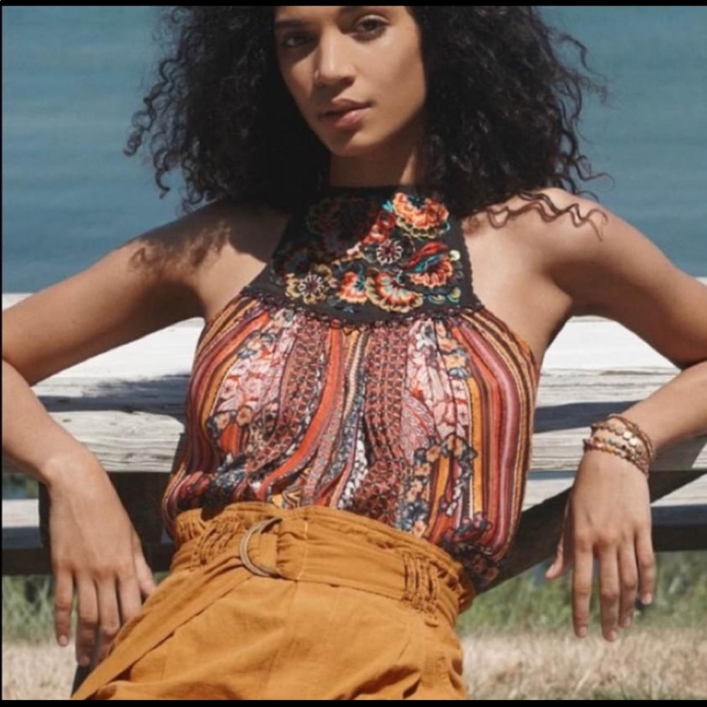 Anthropologie Fiona embroidered tank NWT *sold out!*